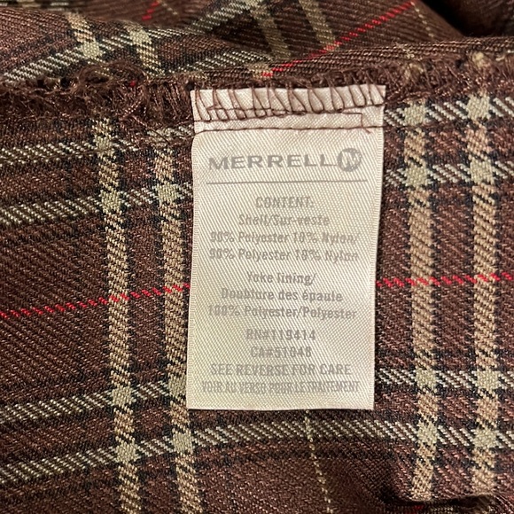 Merrell Long Sleeves Plaid Opti-Wick Button Up shirt size M - Picture 11 of 11